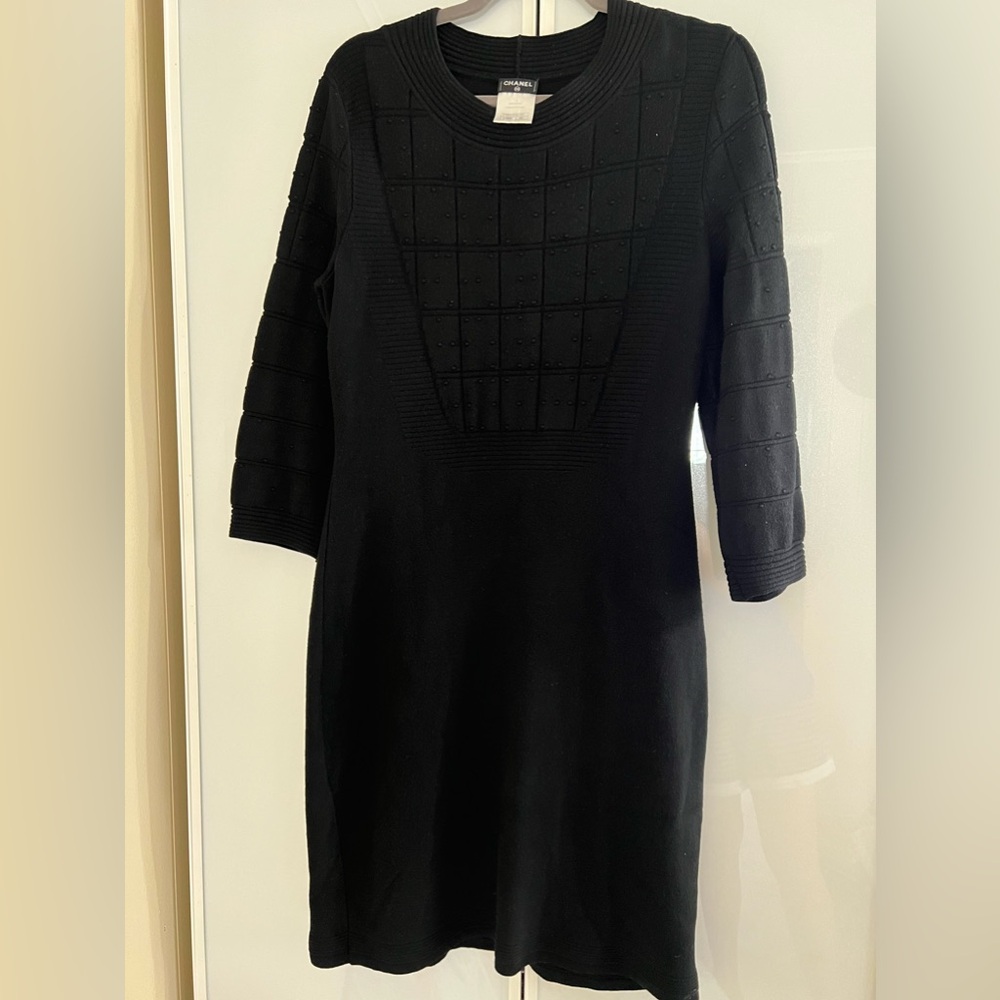 Chanel sweater black dress